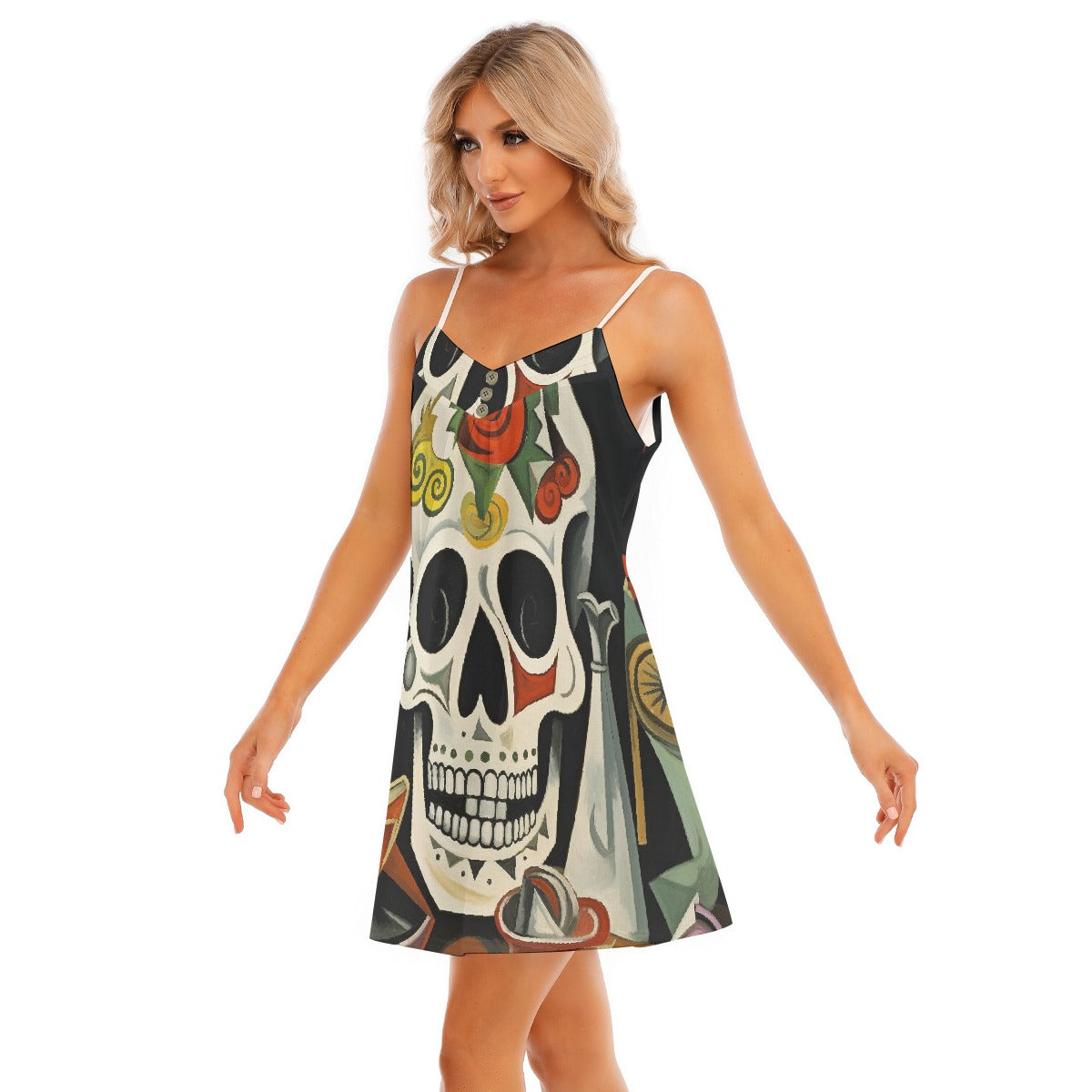 All-Over Print Women's V-neck Cami Dress