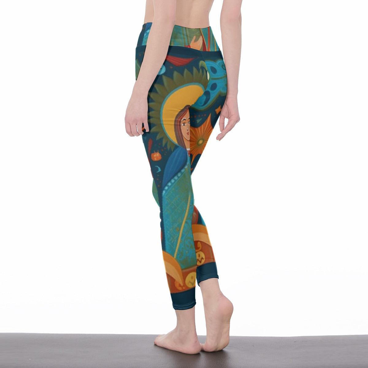 All-Over Print Women's High Waist Leggings | Side Stitch Closure