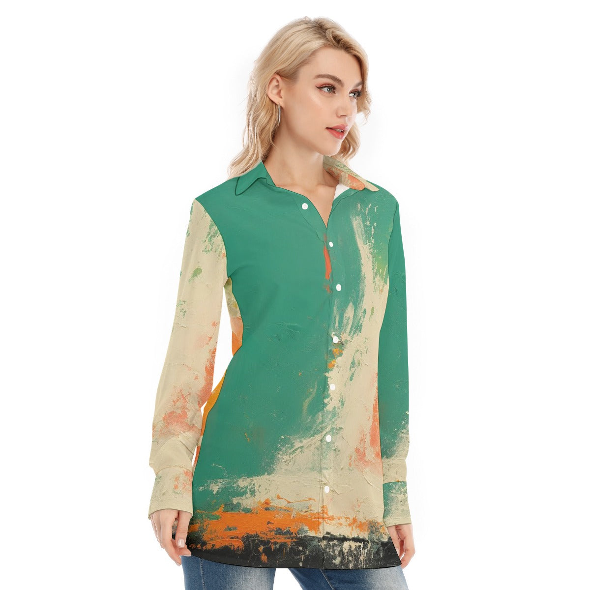 All-Over Print Women's Long Shirt