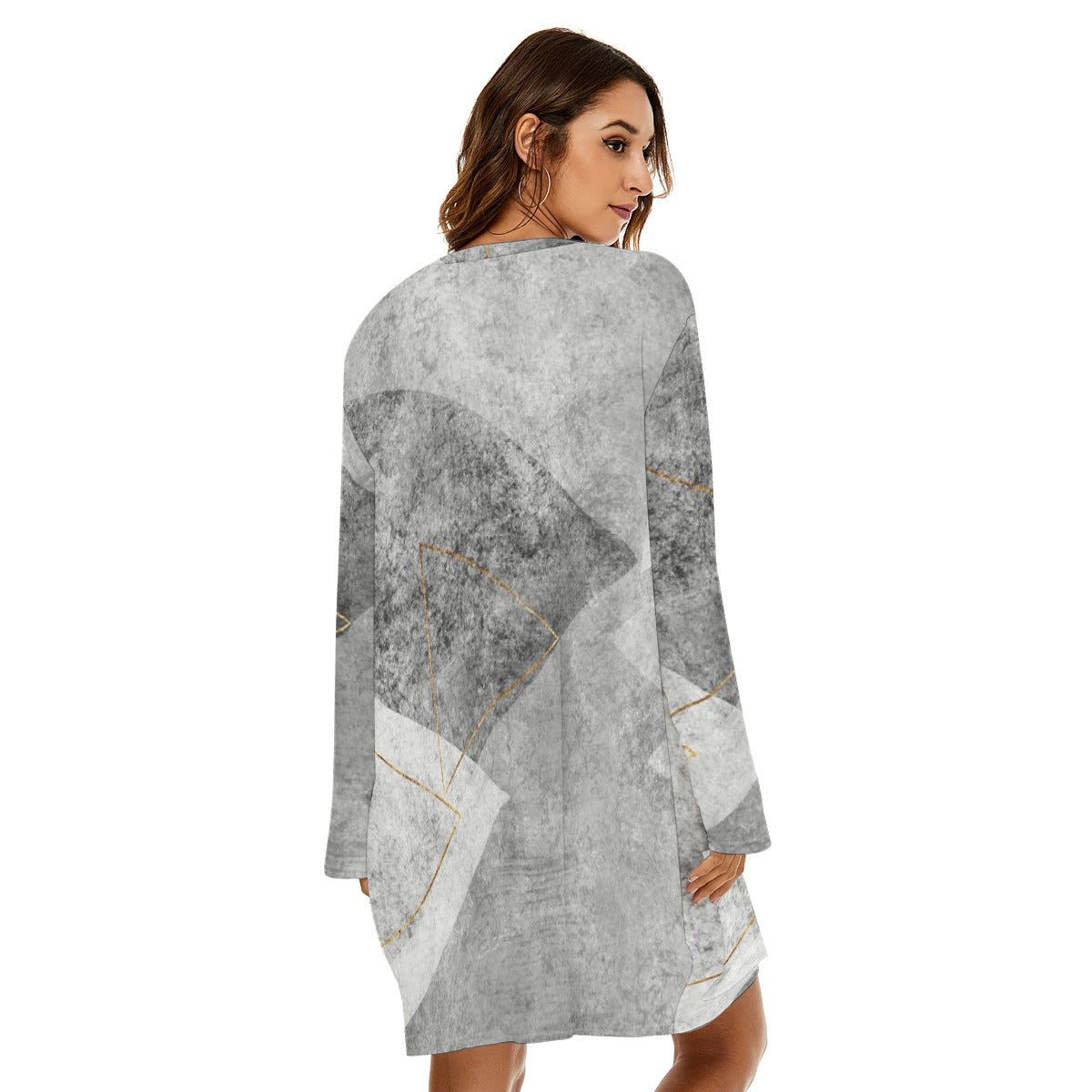 All-Over Print  Women's Loose Crew Neck Dress