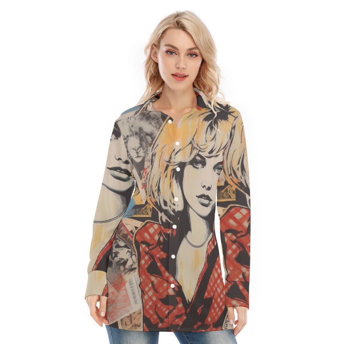 All-Over Print Women's Long Shirt