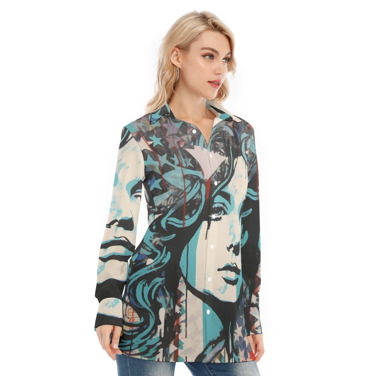 All-Over Print Women's Long Shirt