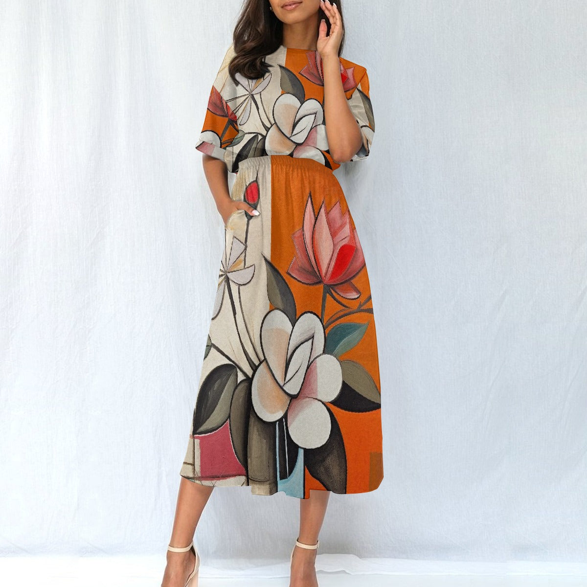 All-Over Print Women's Elastic Waist Dress