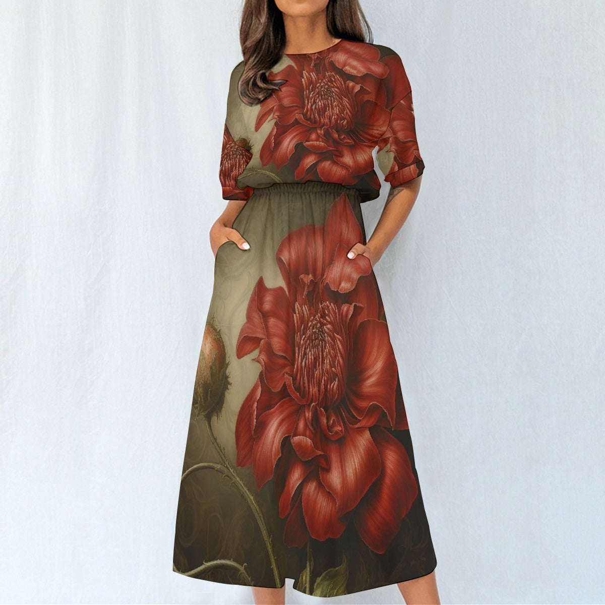 All-Over Print Women's Elastic Waist Dress