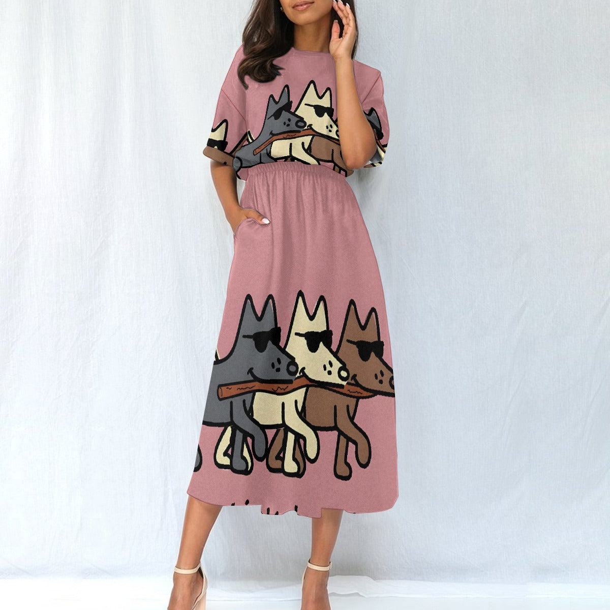 All-Over Print Women's Elastic Waist Dress