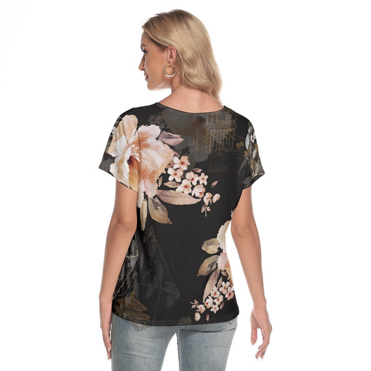 All-Over Print Women's Loose V-neck Short Sleeve T-shirt