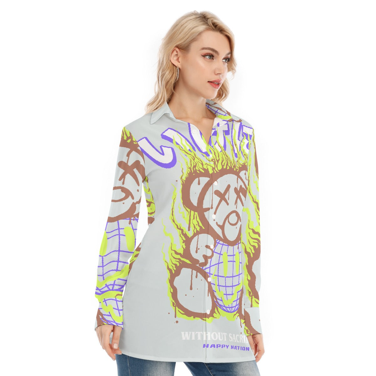 All-Over Print Women's Long Shirt