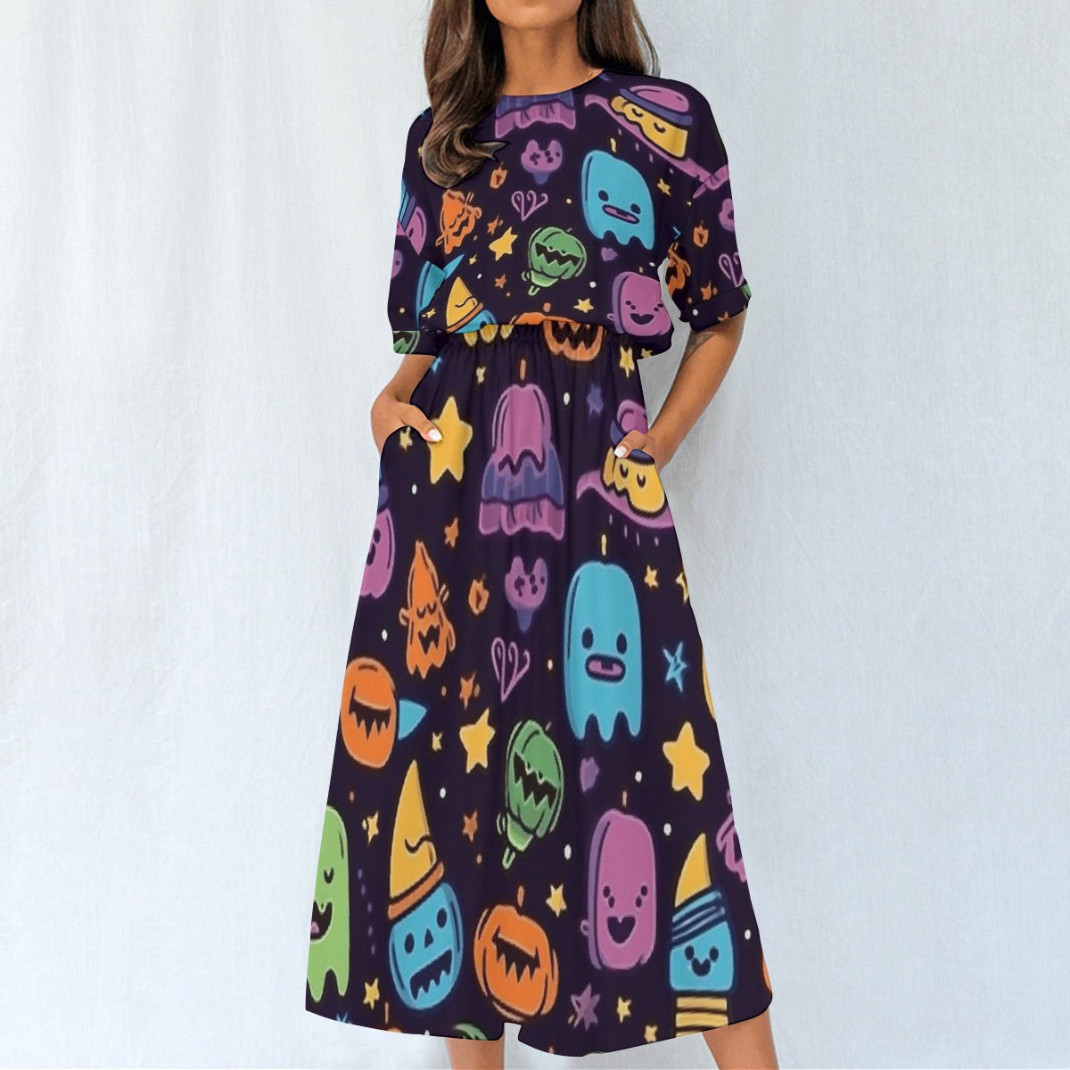 All-Over Print Women's Elastic Waist Dress