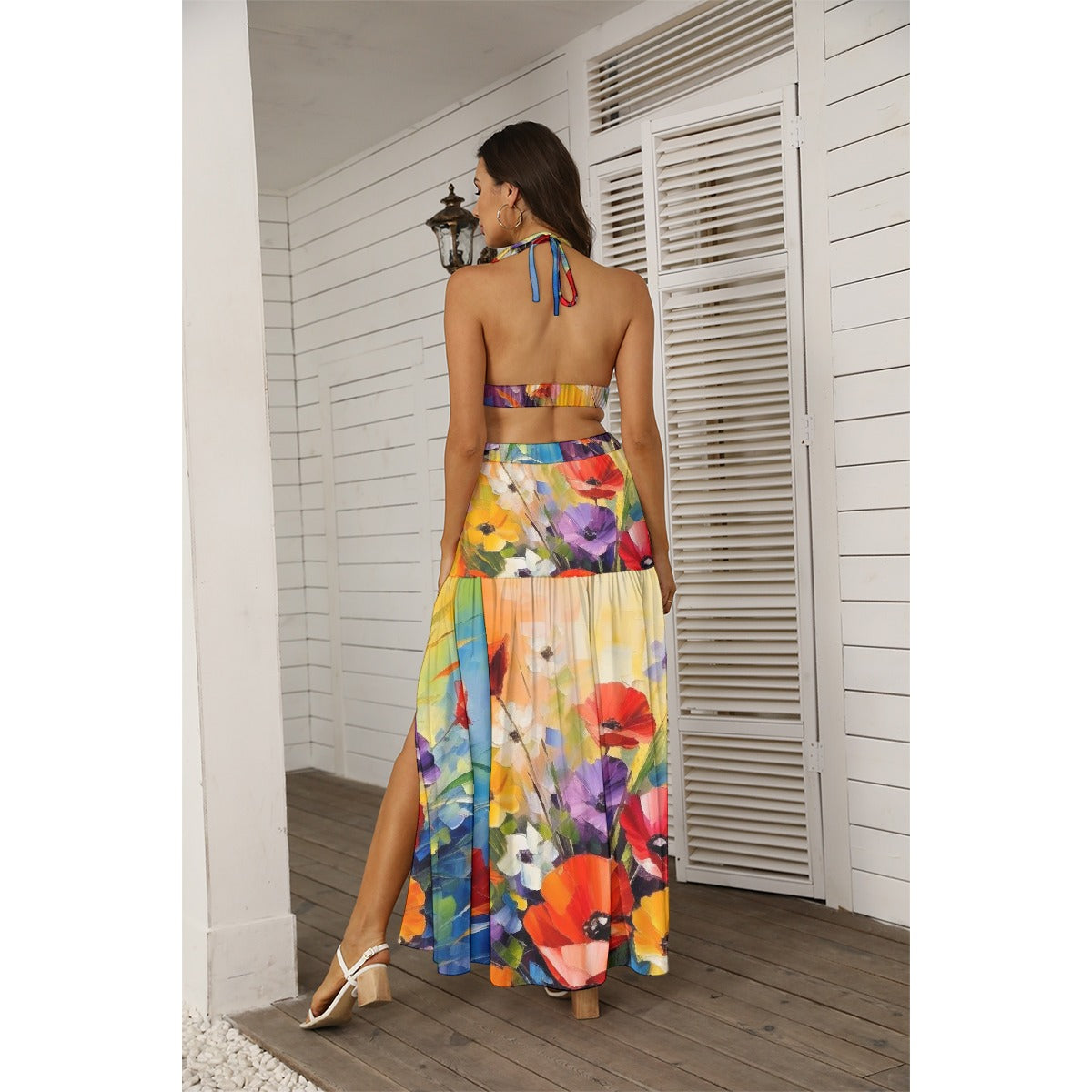 All-Over Print Women's Tie Back Wrap Dress