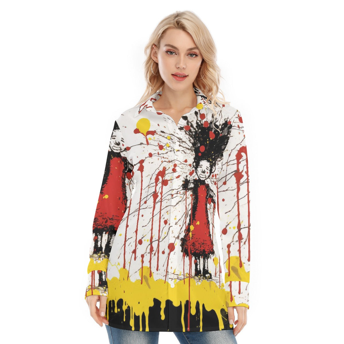 All-Over Print Women's Long Shirt