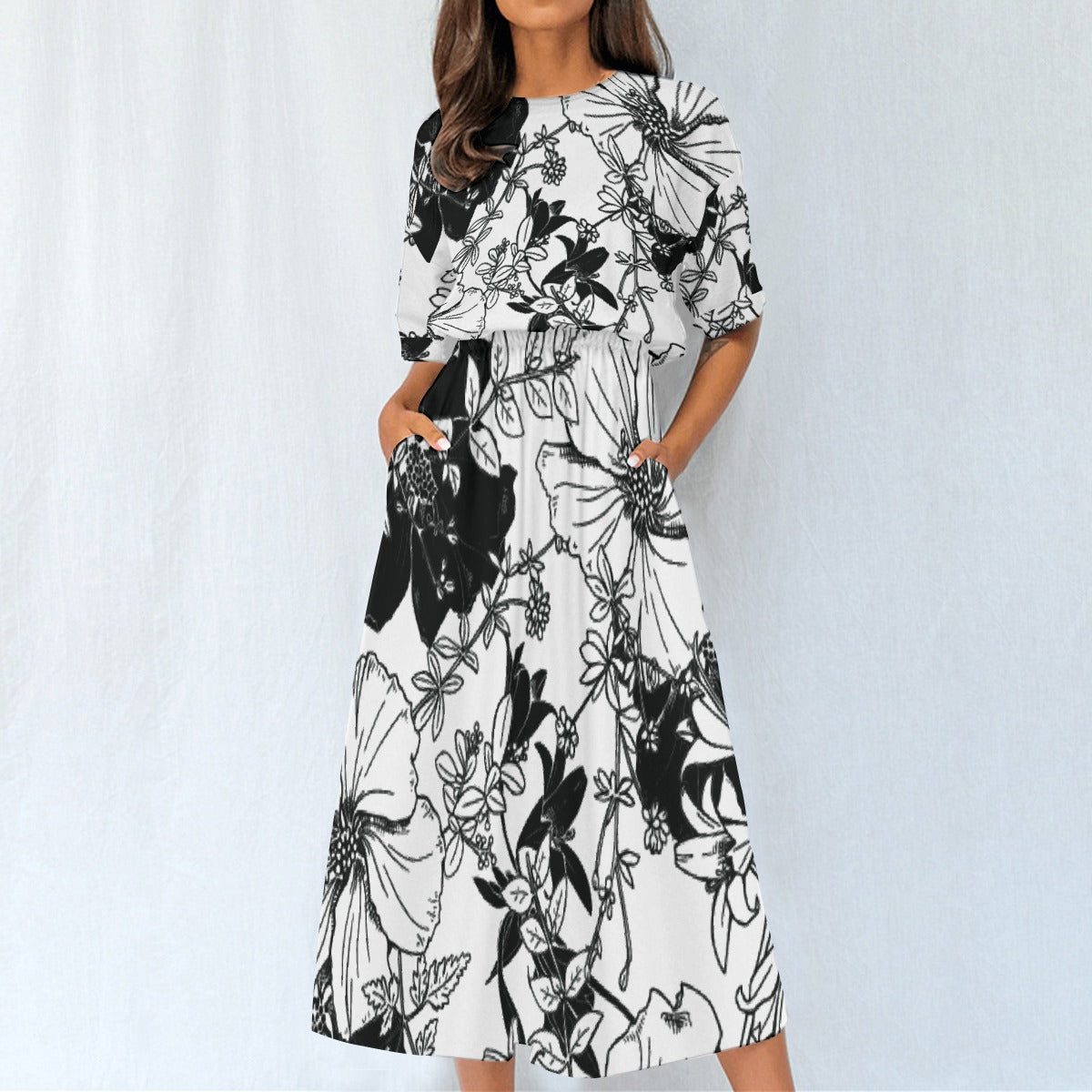 All-Over Print Women's Elastic Waist Dress