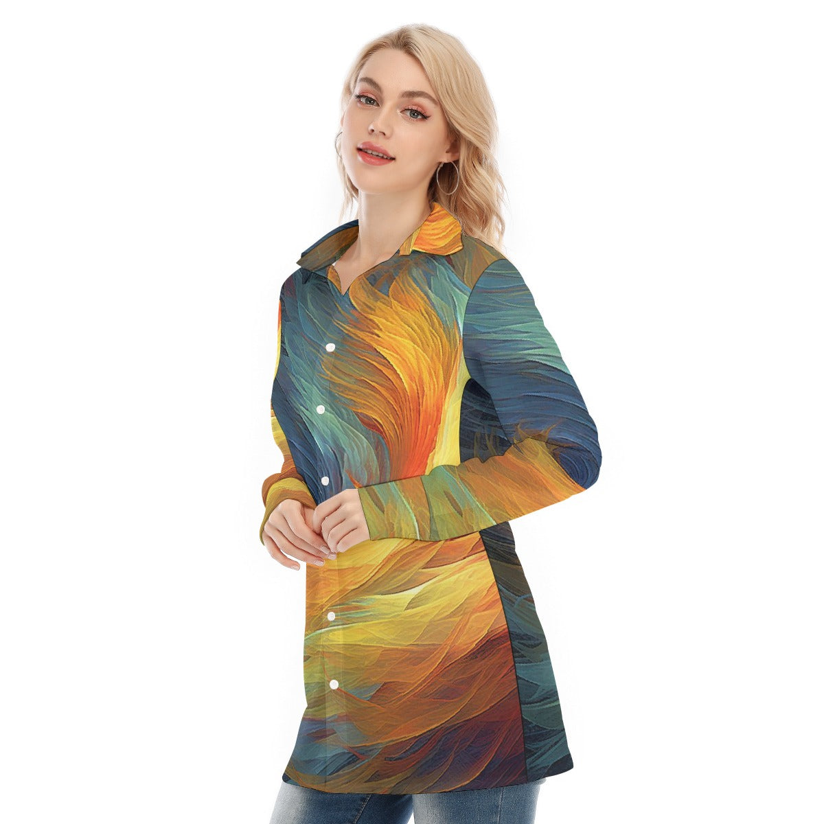 All-Over Print Women's Long Shirt