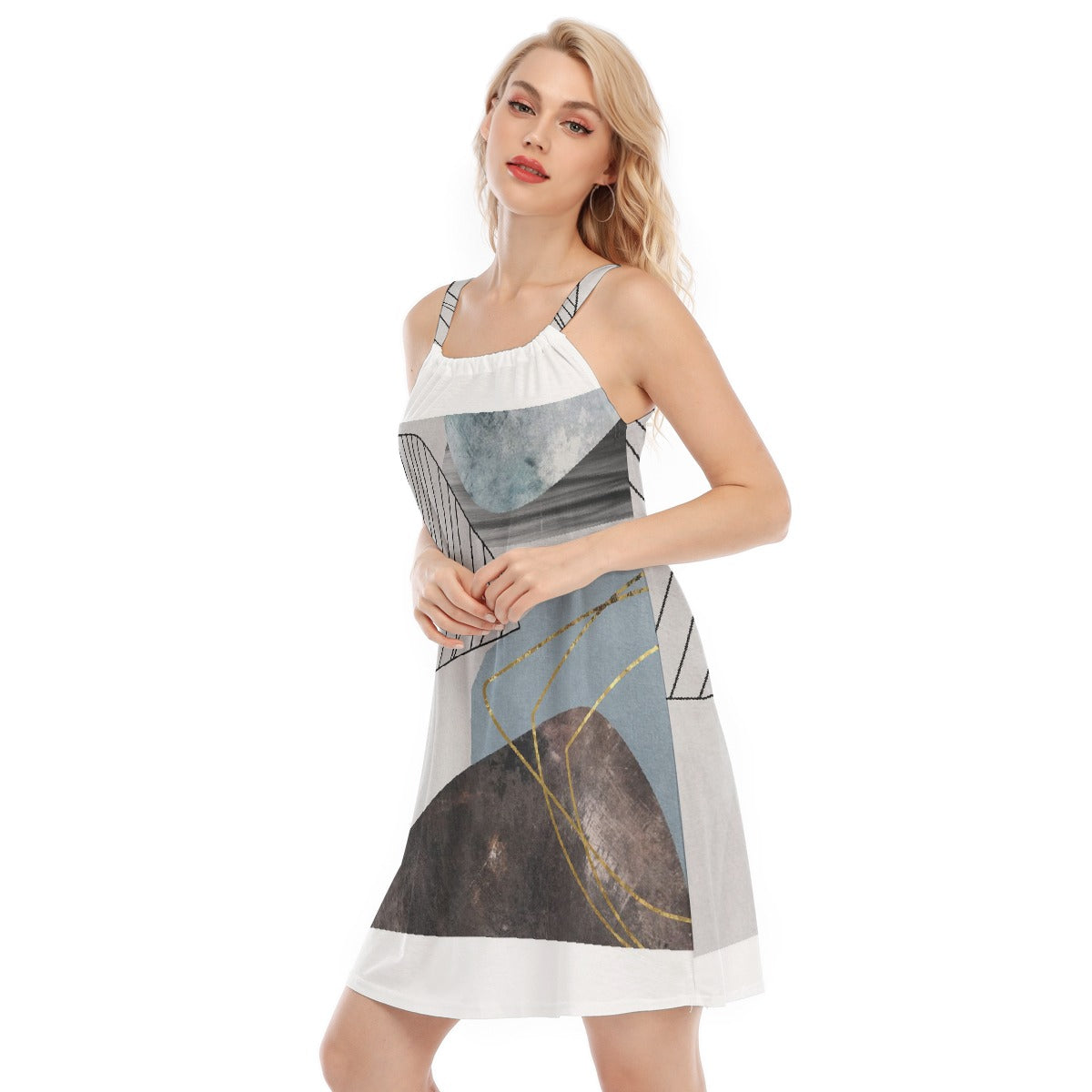 All-Over Print Women's O-neck Cami Dress