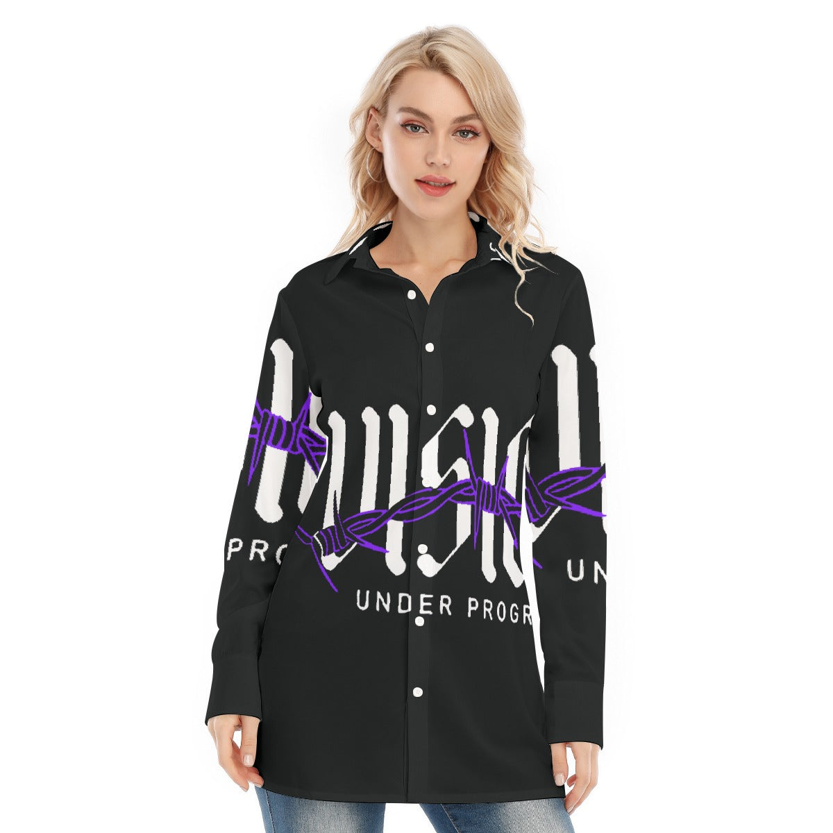 All-Over Print Women's Long Shirt