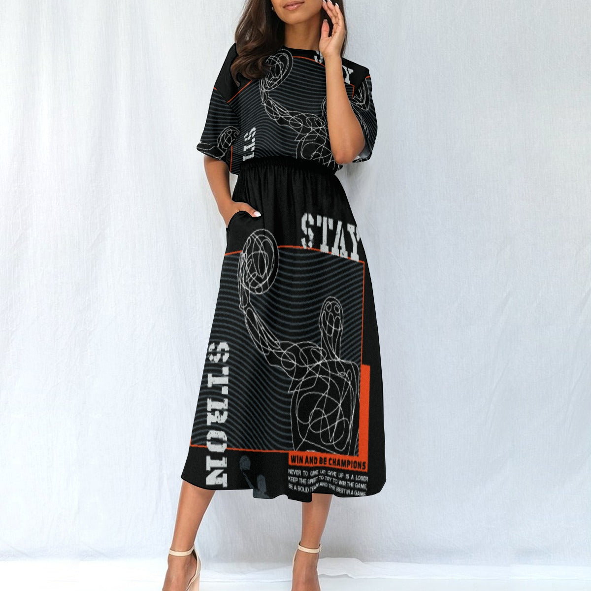 All-Over Print Women's Elastic Waist Dress