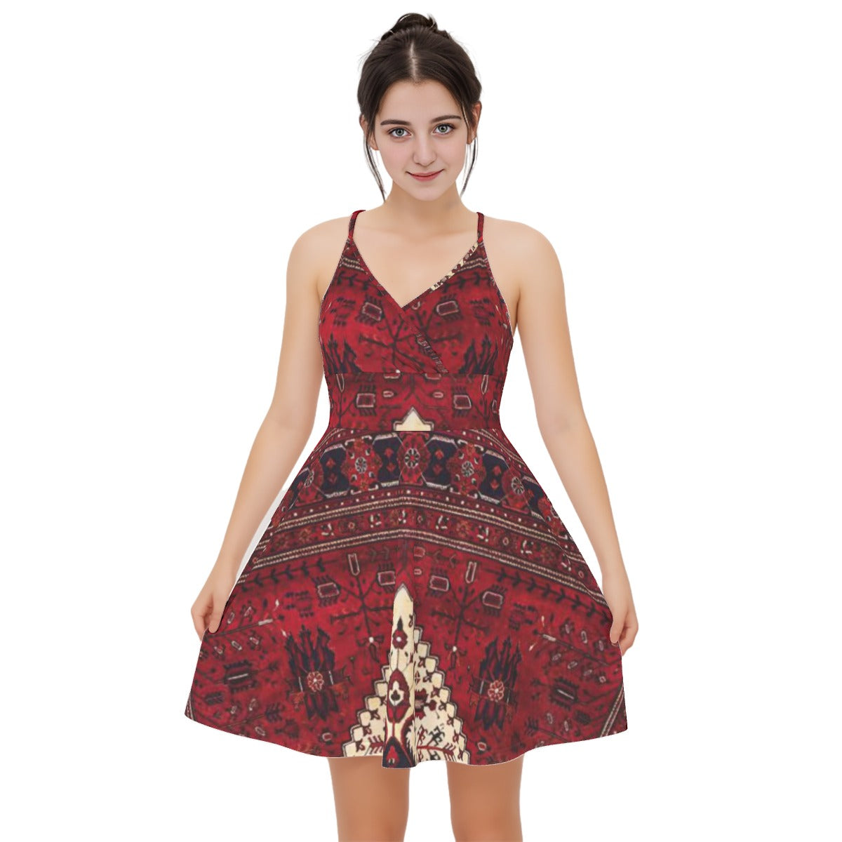 All-Over Print Women‘s Cross Cami Dress