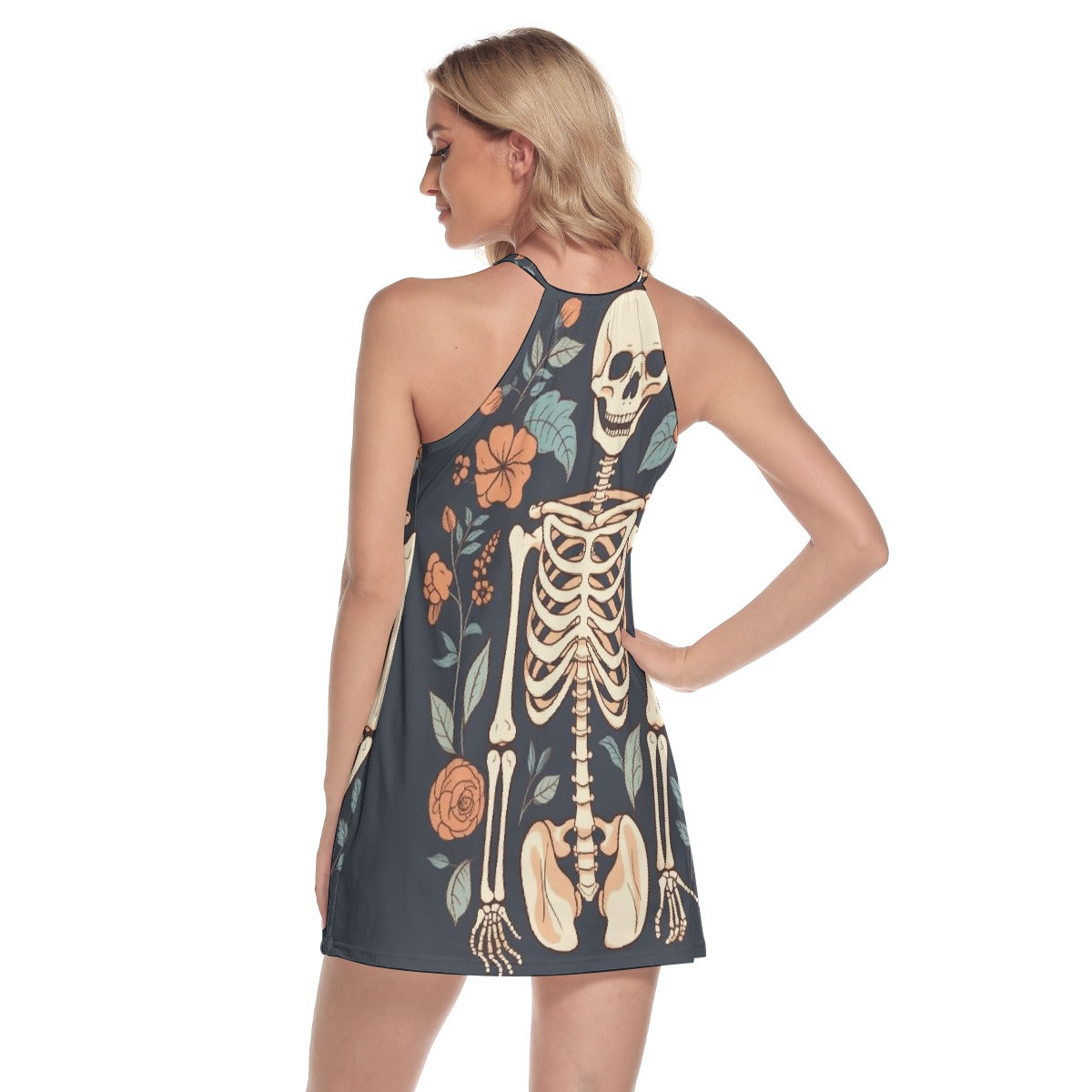 All-Over Print Women's Round Neck Above Knee Dress