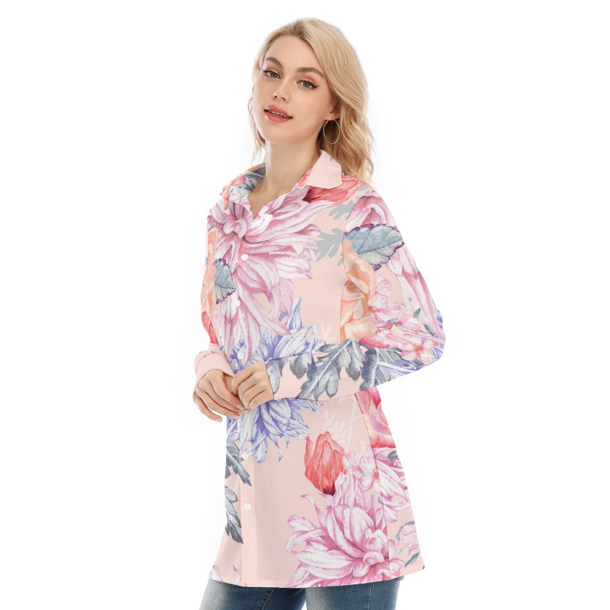 All-Over Print Women's Long Shirt