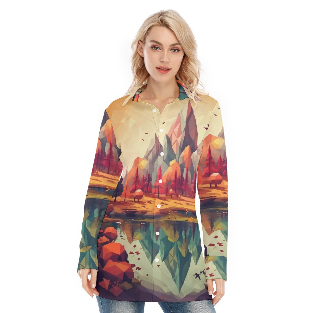 All-Over Print Women's Long Shirt