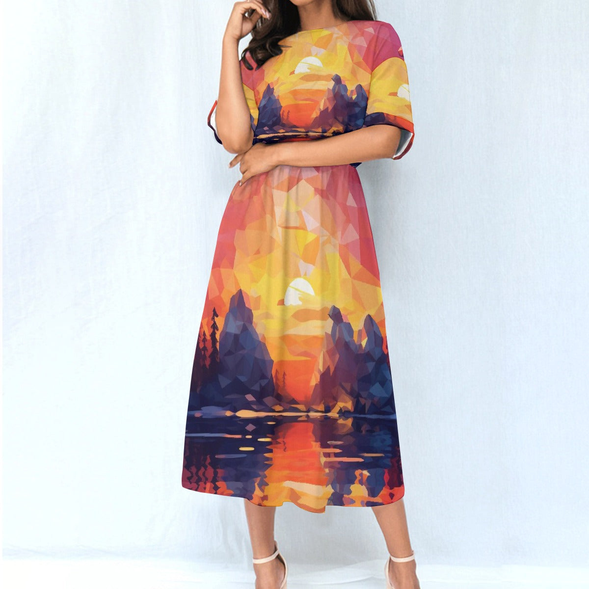 All-Over Print Women's Elastic Waist Dress