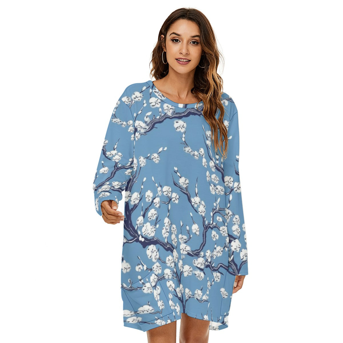 All-Over Print  Women's Loose Crew Neck Dress