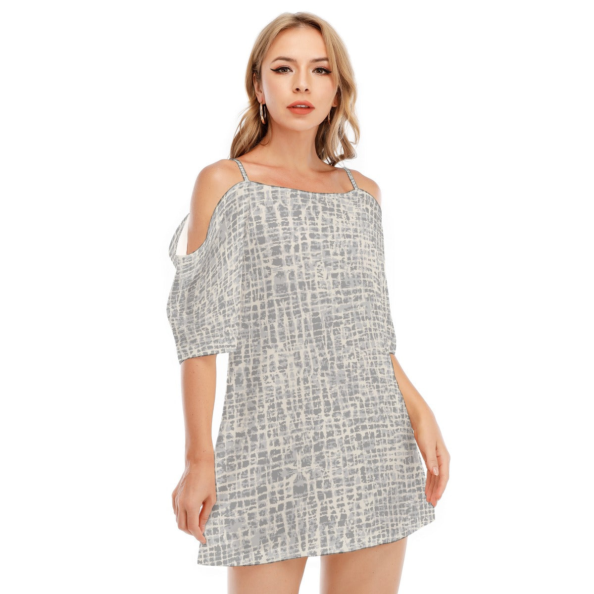 All-Over Print Women's Off-shoulder Cami Dress