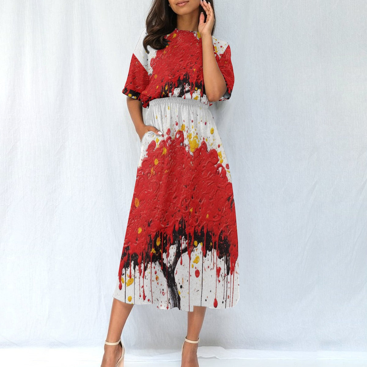 All-Over Print Women's Elastic Waist Dress