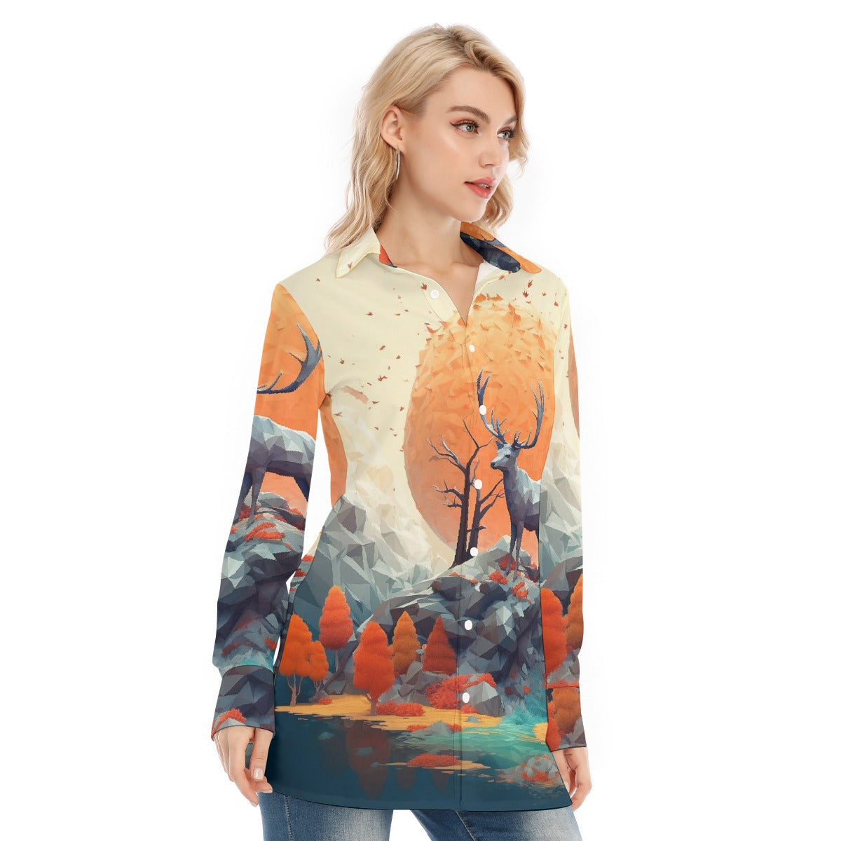 All-Over Print Women's Long Shirt