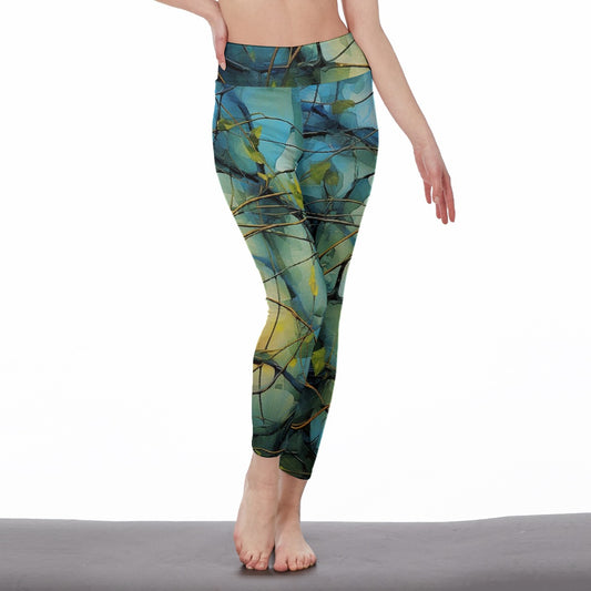 All-Over Print Women's High Waist Leggings | Side Stitch Closure