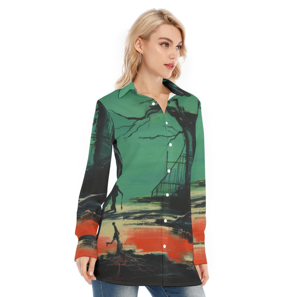 All-Over Print Women's Long Shirt