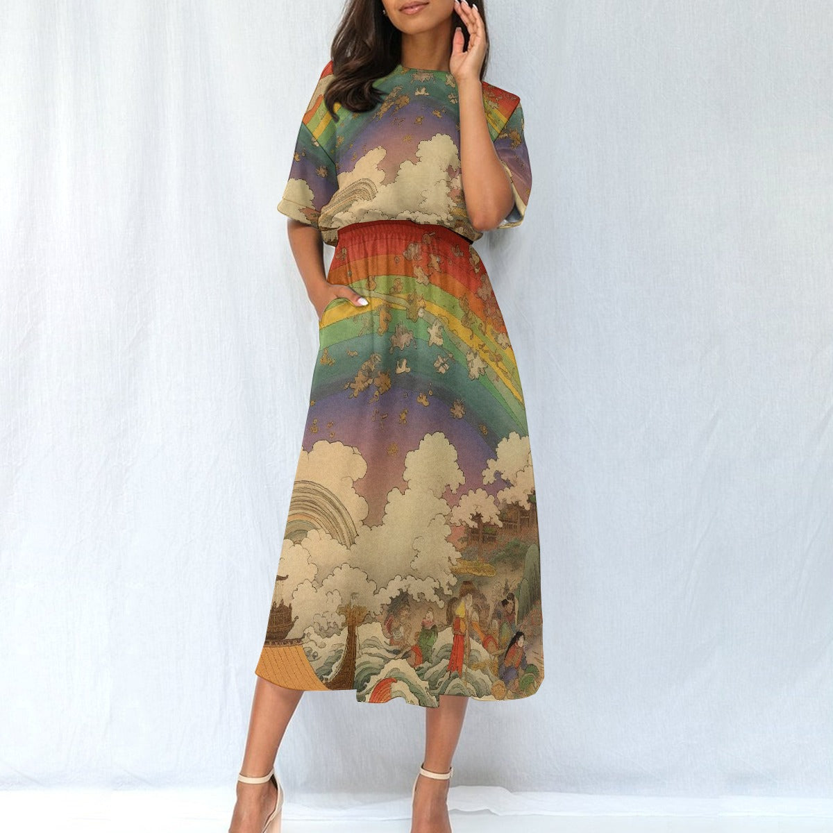 All-Over Print Women's Elastic Waist Dress