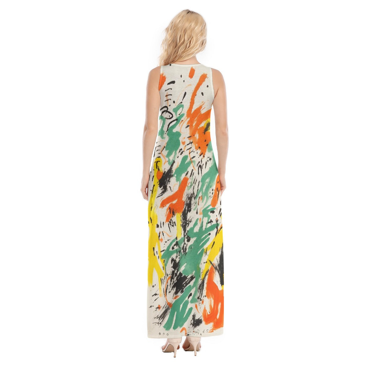 All-Over Print Women's Vest Dress | Length To Ankle