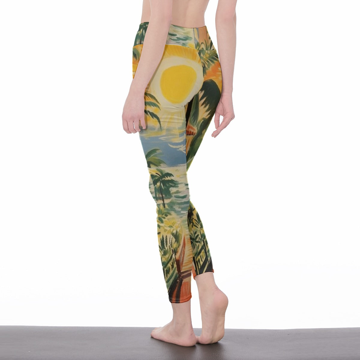 All-Over Print Women's High Waist Leggings | Side Stitch Closure