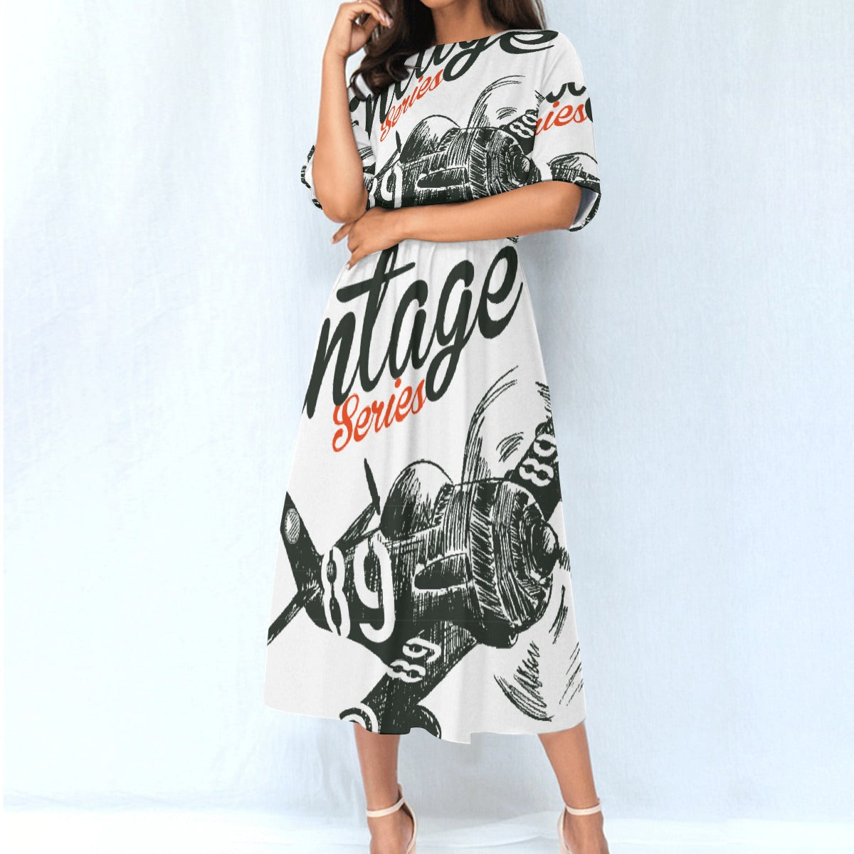 All-Over Print Women's Elastic Waist Dress