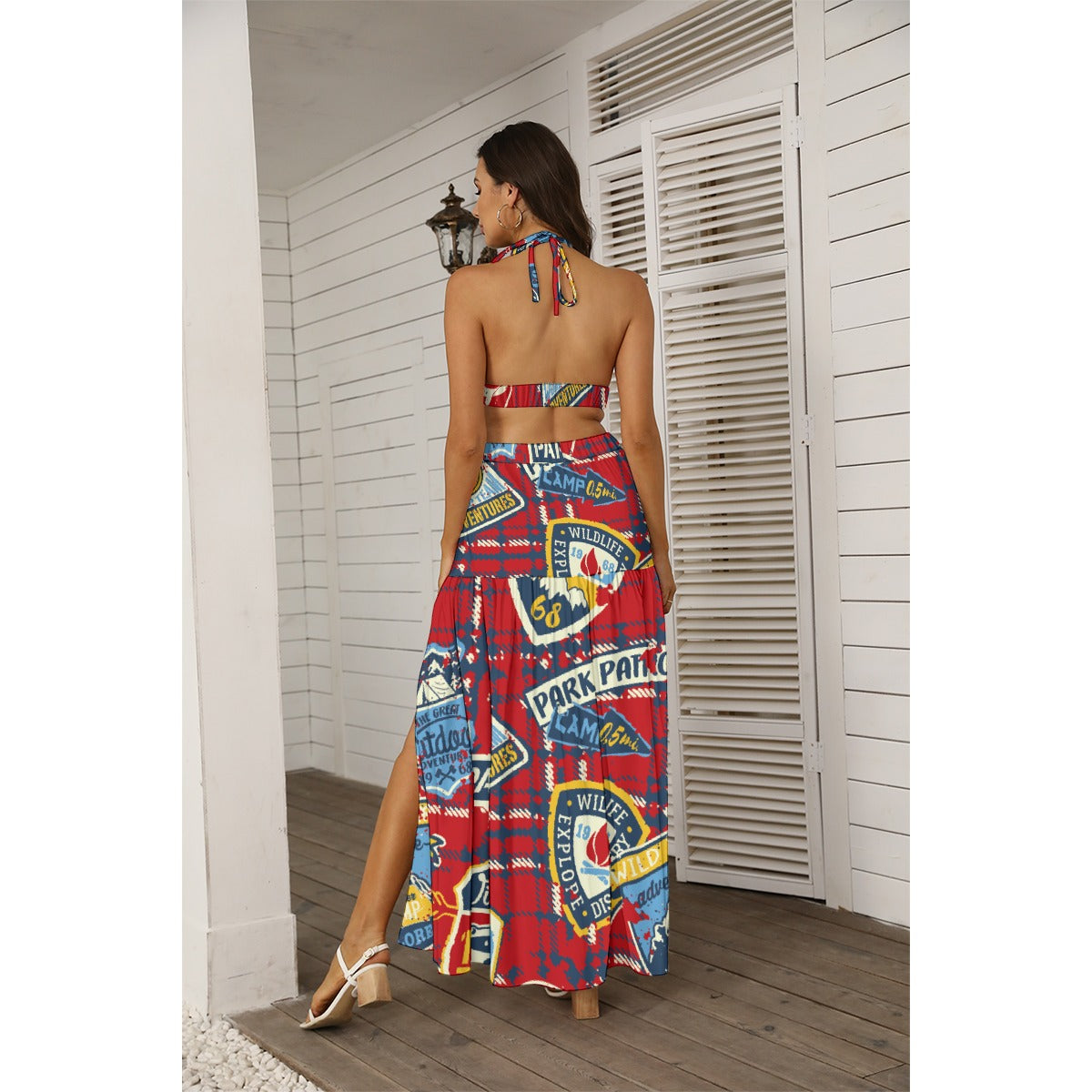 All-Over Print Women's Tie Back Wrap Dress