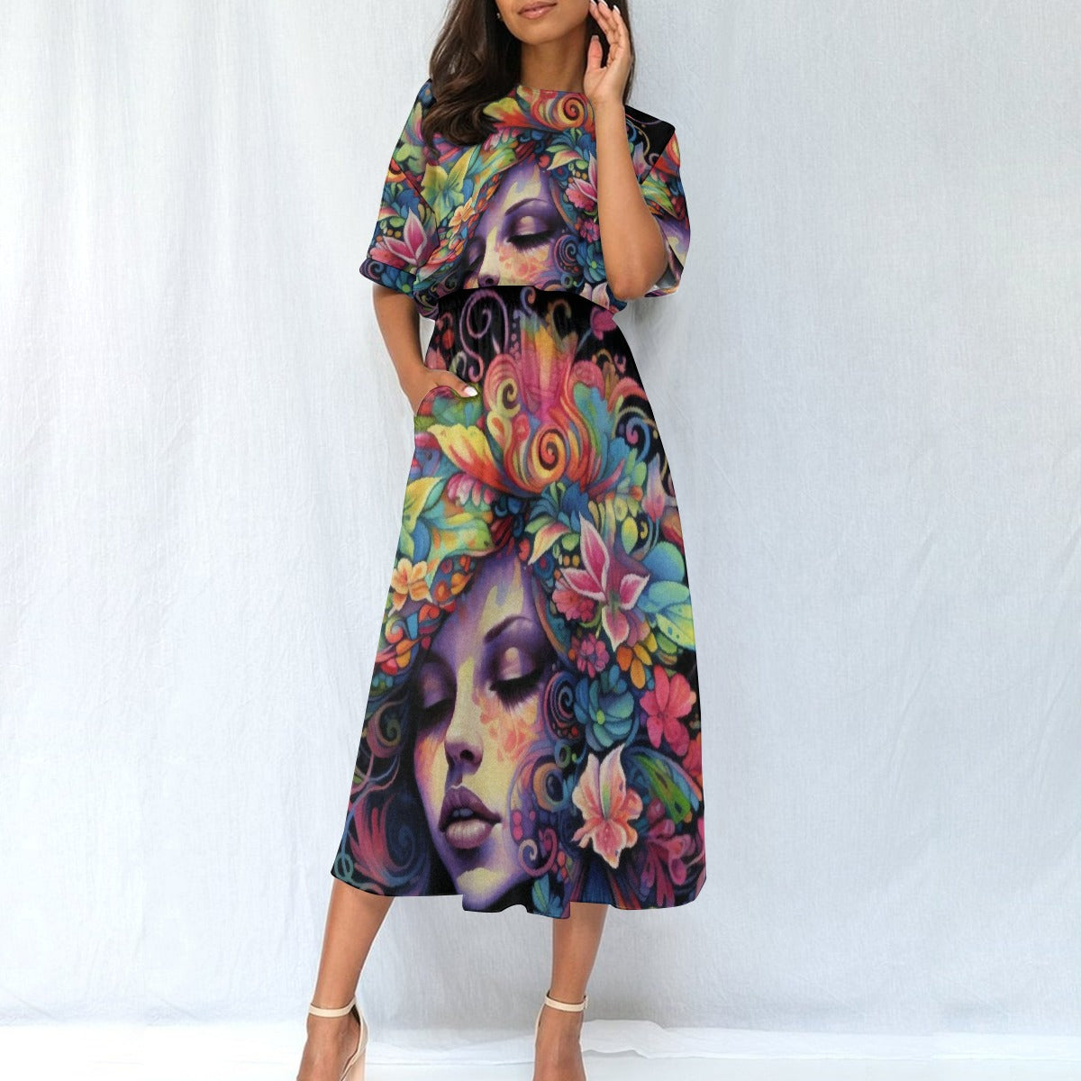 All-Over Print Women's Elastic Waist Dress