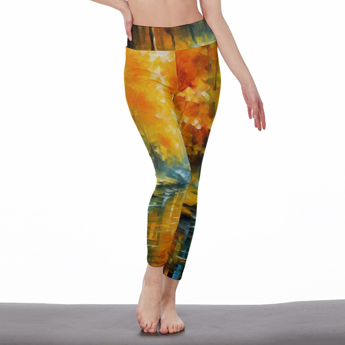 All-Over Print Women's High Waist Leggings | Side Stitch Closure