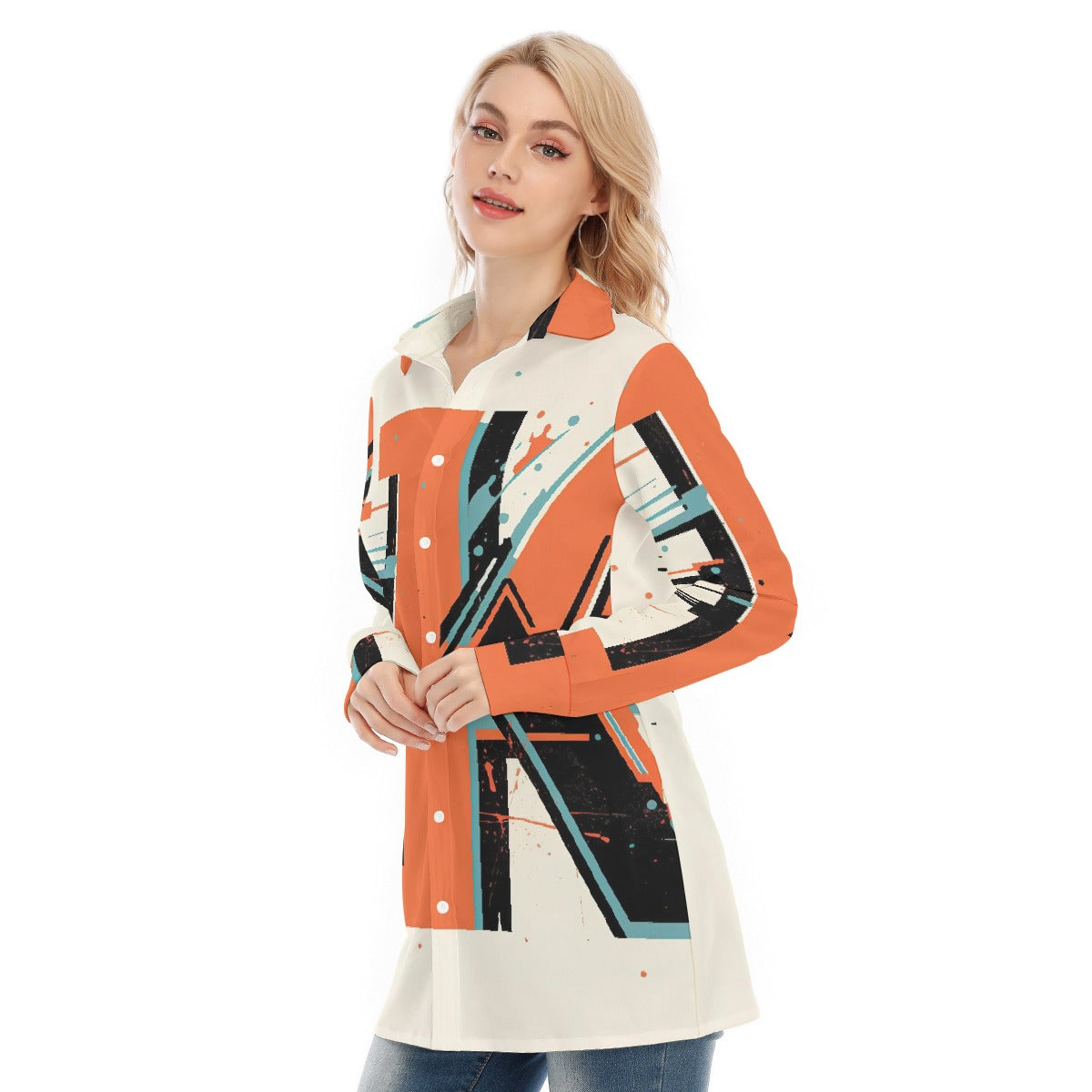 All-Over Print Women's Long Shirt