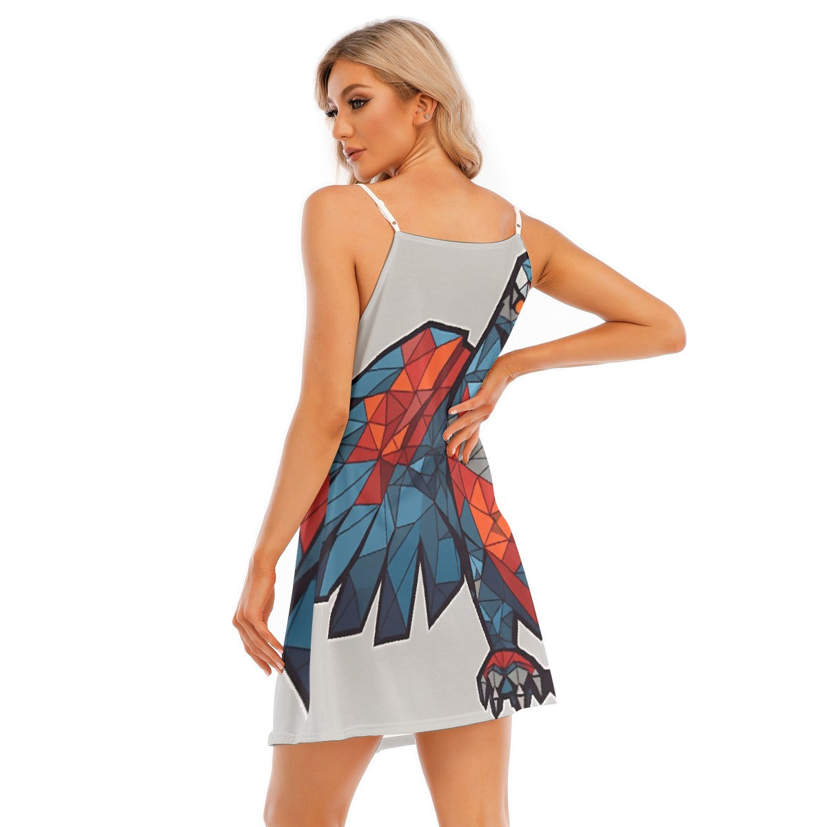 All-Over Print Women's V-neck Cami Dress