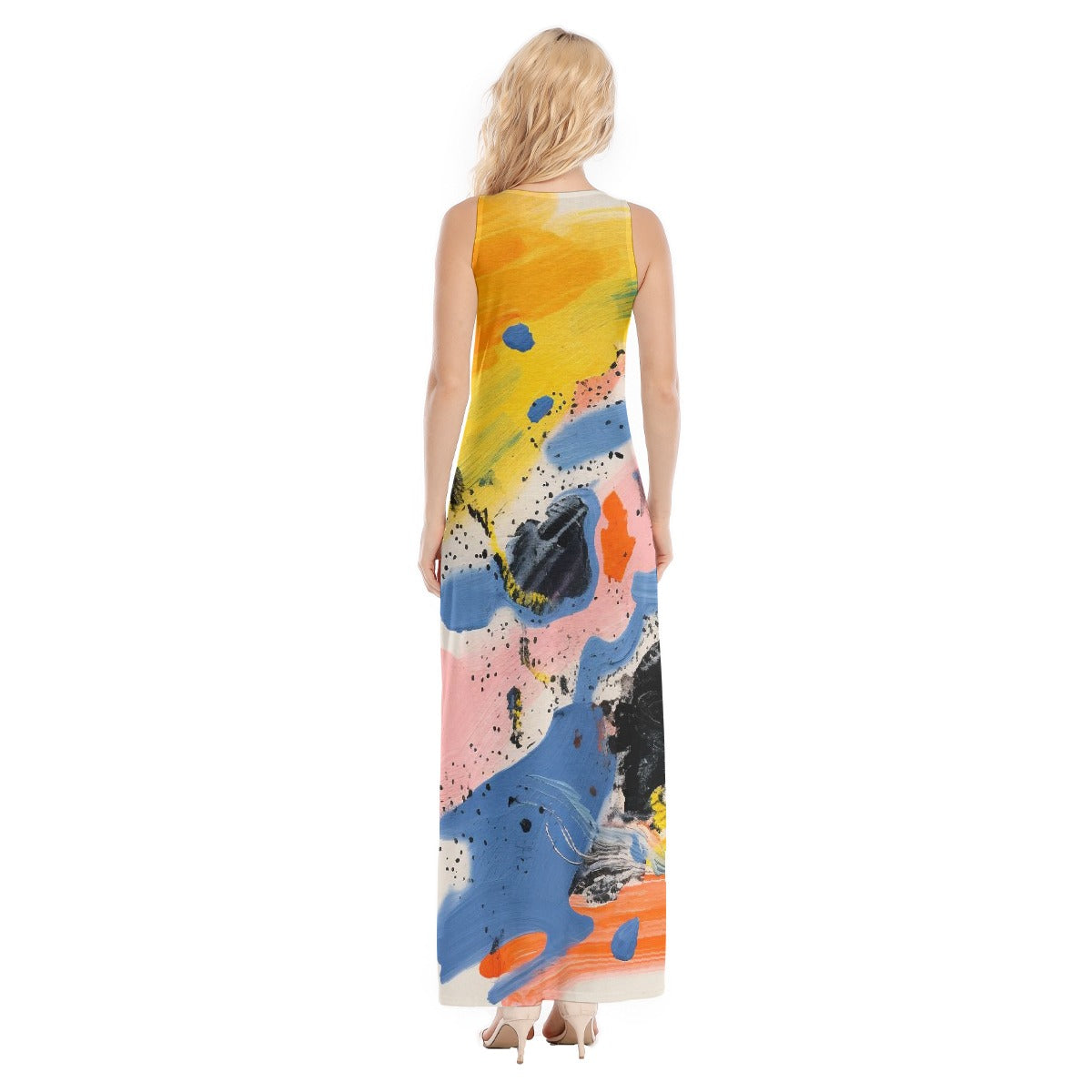 All-Over Print Women's Vest Dress | Length To Ankle