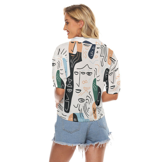 All-Over Print Women's V-neck Shirts