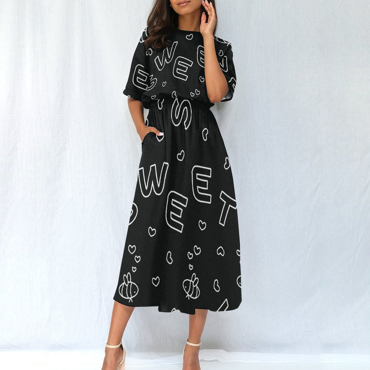 All-Over Print Women's Elastic Waist Dress