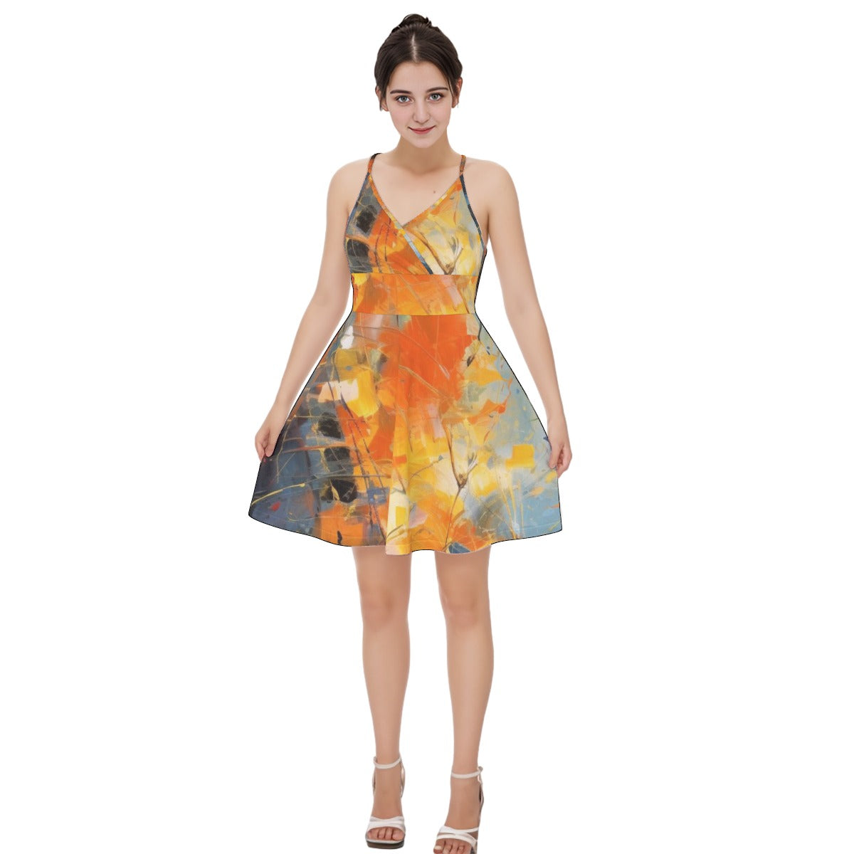 All-Over Print Women‘s Cross Cami Dress