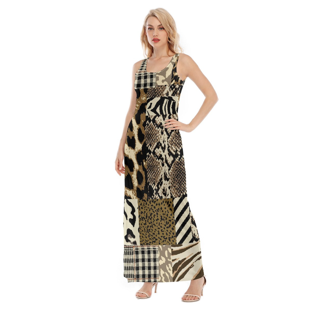 All-Over Print Women's Vest Dress | Length To Ankle