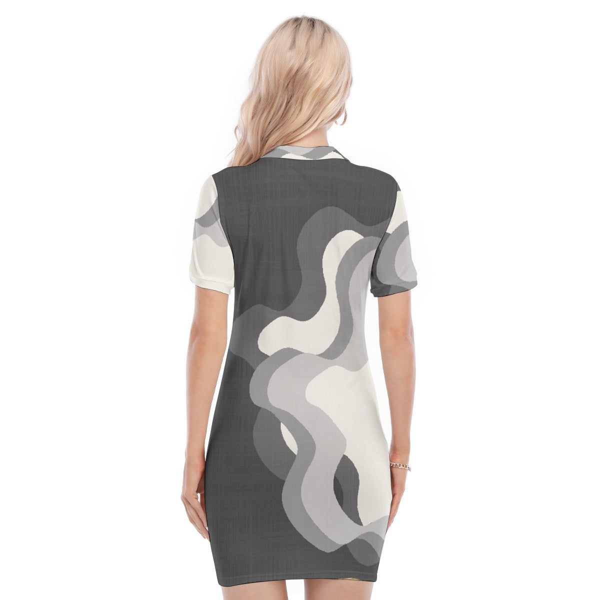 All-Over Print Women's Polo Collar Dress