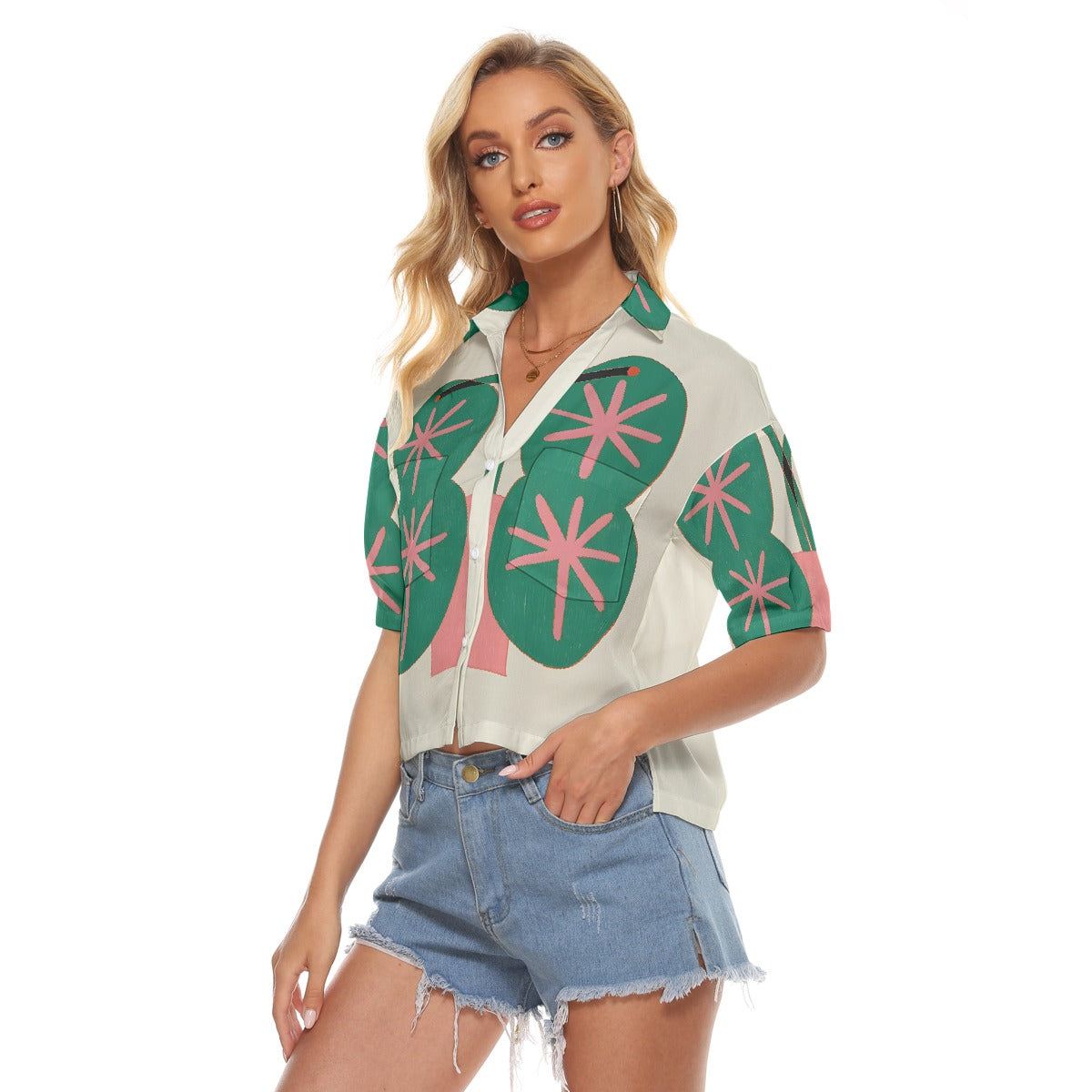 All-Over Print Women's V-neck Shirts