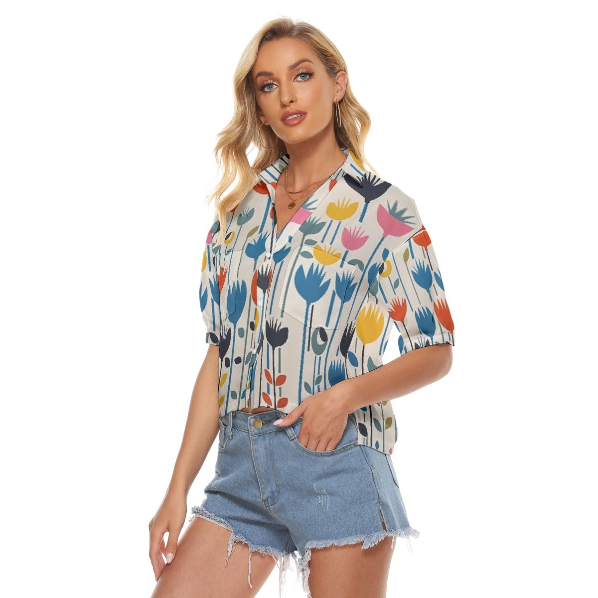 All-Over Print Women's V-neck Shirts