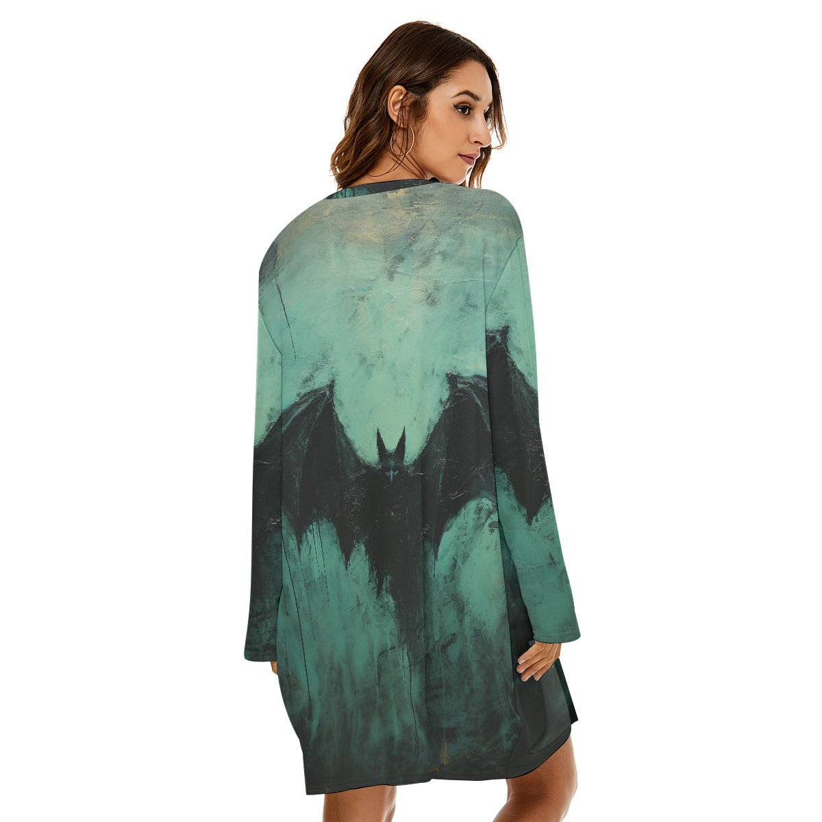 All-Over Print  Women's Loose Crew Neck Dress