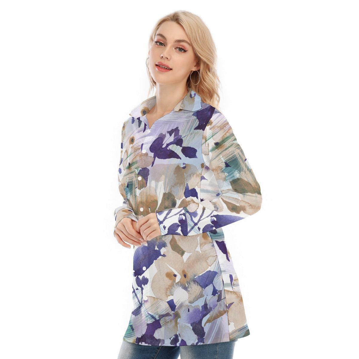 All-Over Print Women's Long Shirt