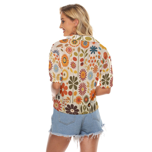 All-Over Print Women's V-neck Shirts